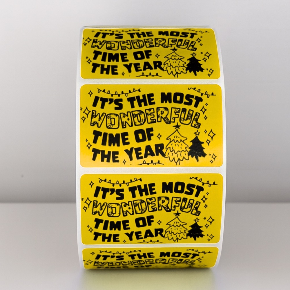 Wonderful Time of Year Stickers | Green Holiday Christmas Packaging Labels - Picture 9 of 11